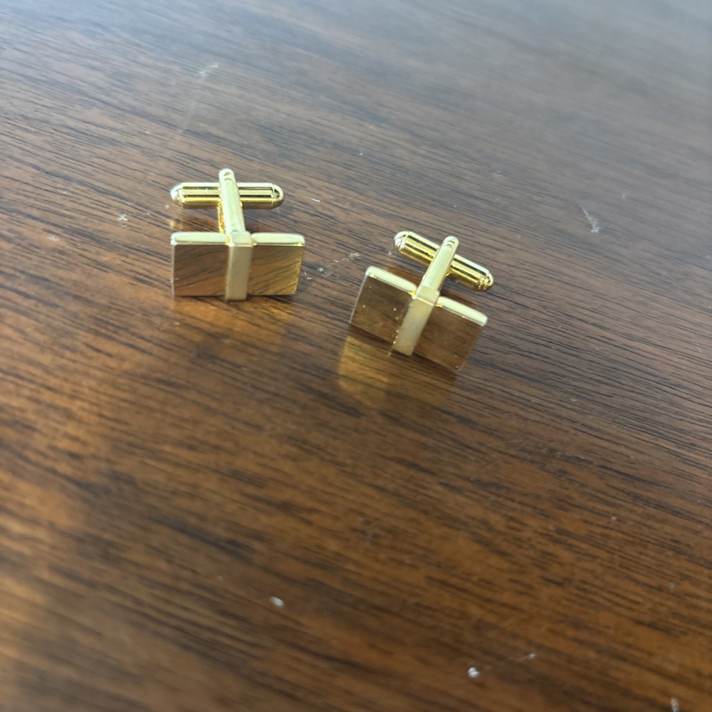 Three Sets Of Cufflinks Cold And Silver Colored - Picture 4 of 6
